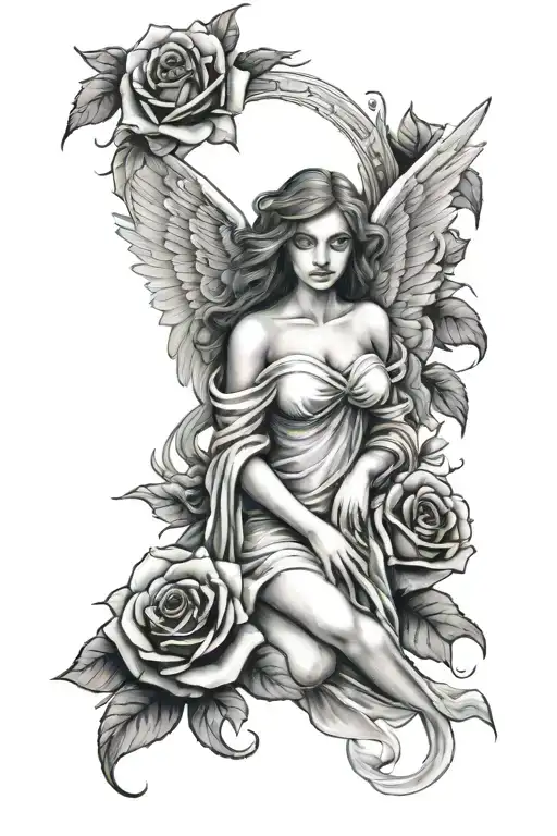 Angel And Roses