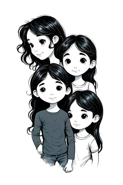 Mother 3 Children Minimalist