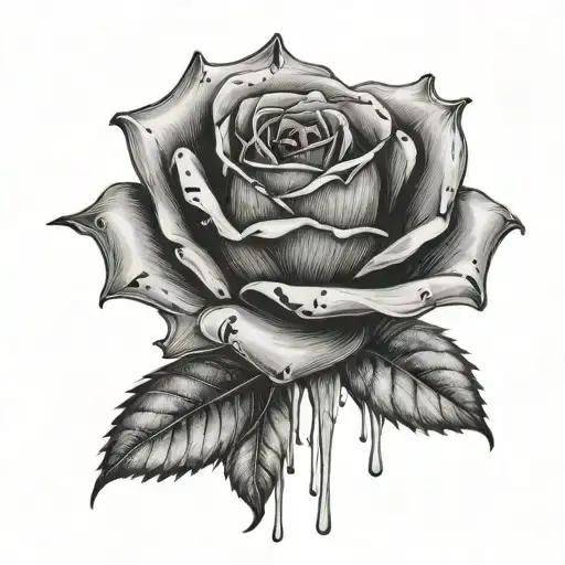 Dying Dripping Rose Without The Stem Rose