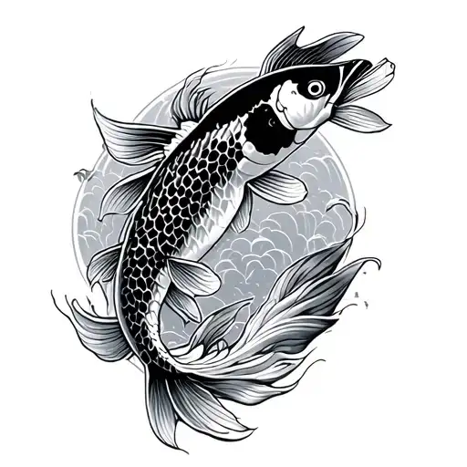 Koi Fish Sleeve Tattoo That Incorporates Other Japanese Style Tattoos For Men
