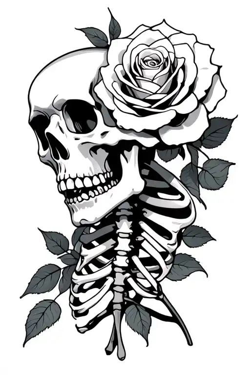 Skeleton And Rose