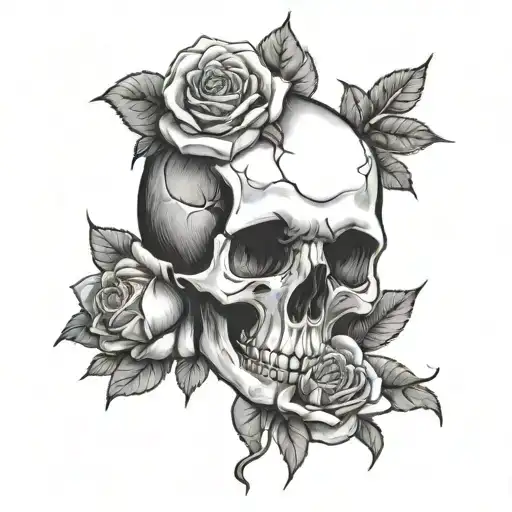 Skull With Roses