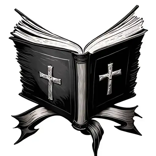 3D Bible Picture Tattoo Flash Design