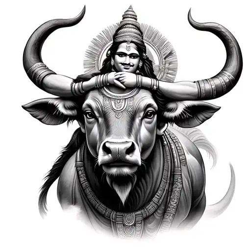 Shiv Ji Hug Nandi Bull Infront Of Kedarnath