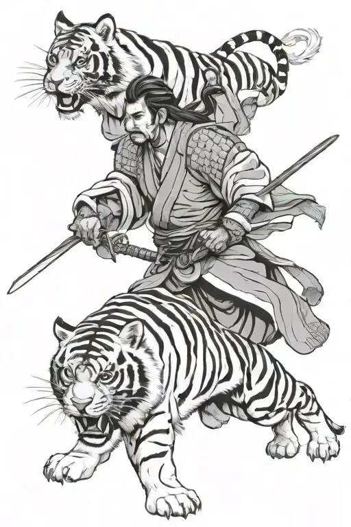 Samurai And Tiger