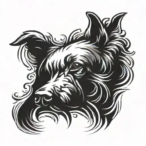 Tribute Dog Silhouette Surrounded