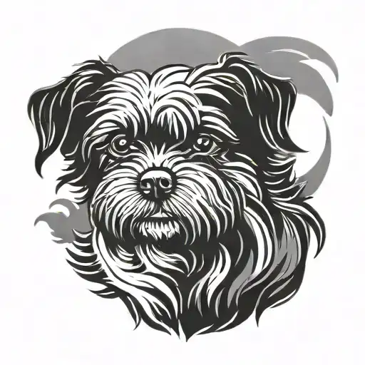 Shitzu Dog Tribute Silhouette