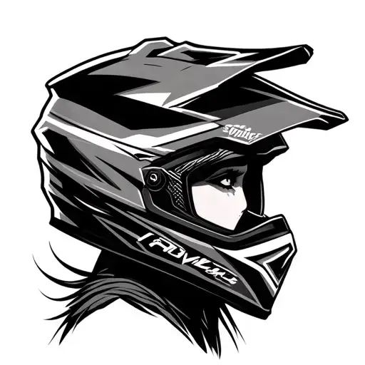 Motorcross Helmet Looking Forward Facing Female