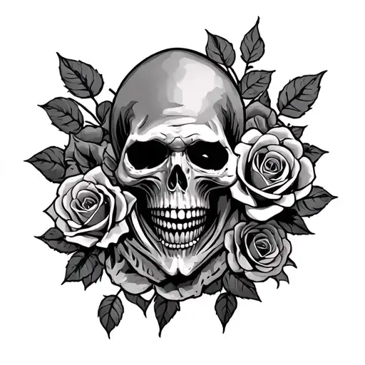 Rib Cage Tattoo Grim Reaper With Roses