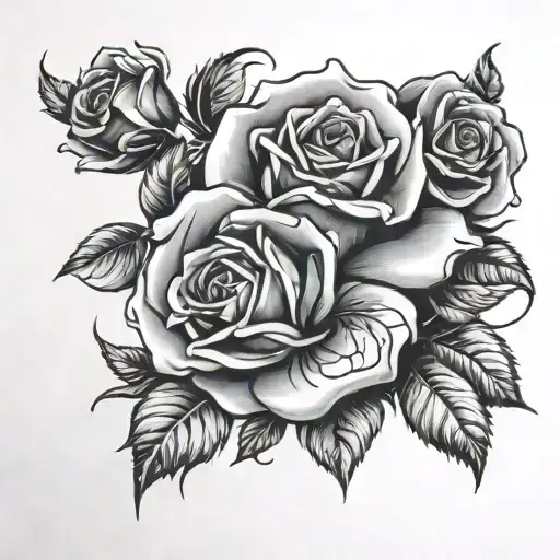 Roses Surrounded Compas Rose