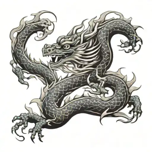 Oriental Dragon Surrounded