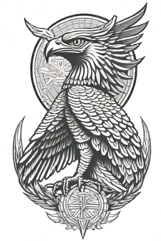 Egypt God Horus F16 Falcon Flying Towards The Sun