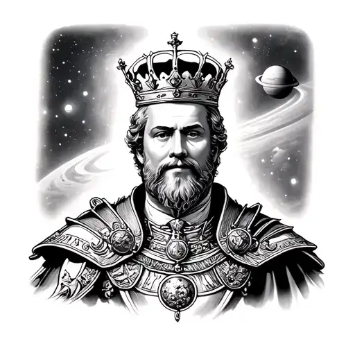 The King Part Of Alderman With A Solar System Background