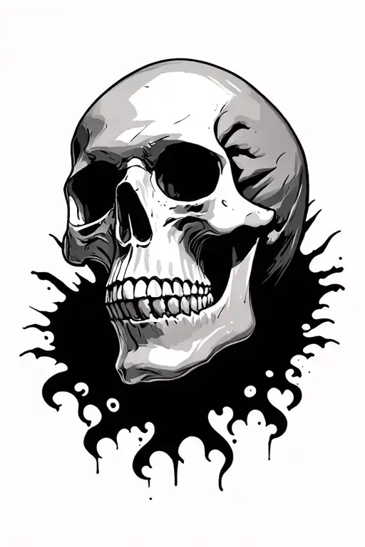 Autism With A Skull Soft Shading More Line Work