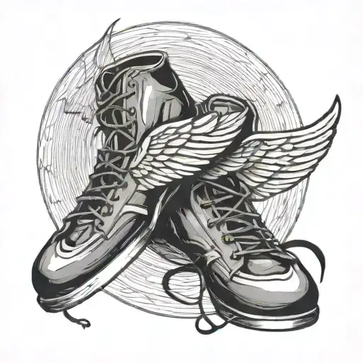 Wrestling Shoes Laces Shape Of Wings Flying Towards The Sun