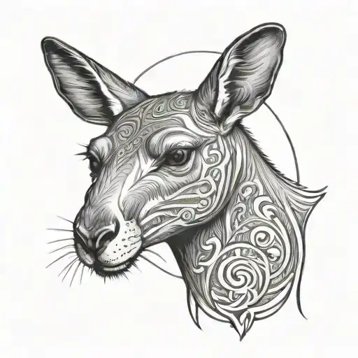 Kangaroo Outline With The Word Roo