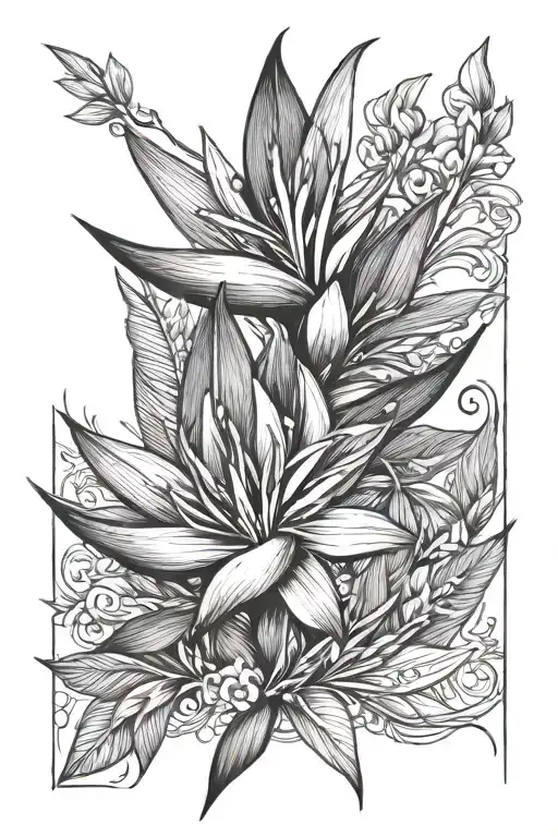 Bird Of Paradise Flower Intertwined