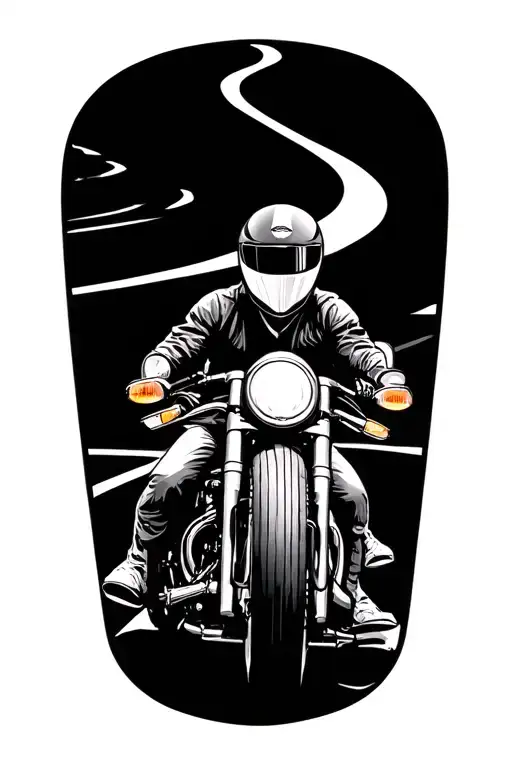 Davidson Motorcycle Cruising Along A Winding Road