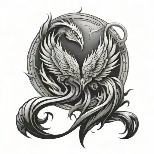 Two Baby Pheonix Morphing Into Pisces And Scorpio Zodiac Sign