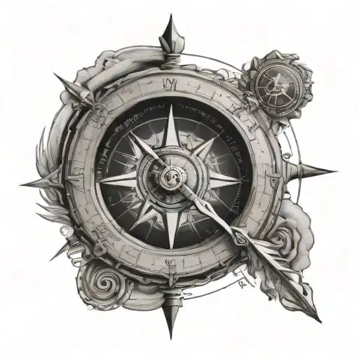 Compass With An Eye Inside Roman Coloseum