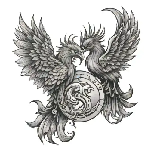Two Baby Pheonix As Pisces And Scorpio Zodiac Sign