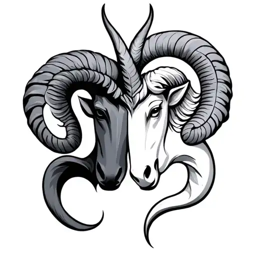 Aries Zodiac Sign And Capricorn Zodiac Sign Intertwined