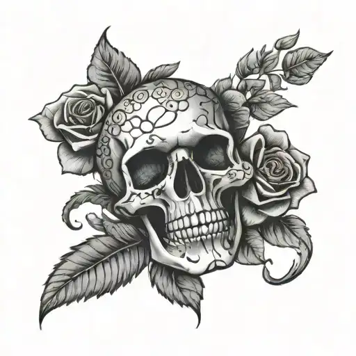 Skull Money Roses