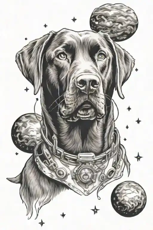 Chocolate Lab And Space Theme