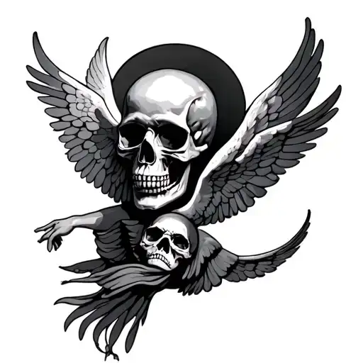 Skull And Angels Flying