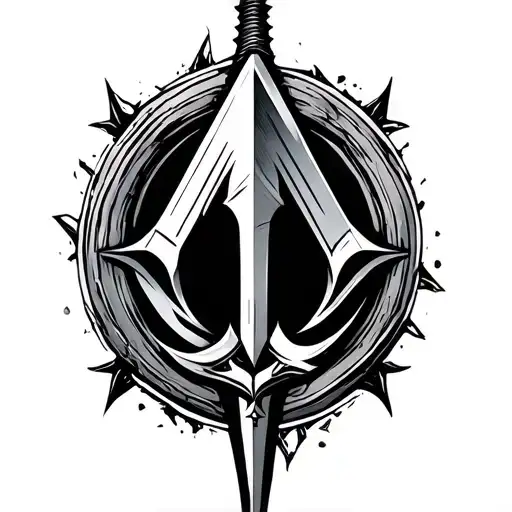 Assasin Creed Symbol And Folding Blade Cutting