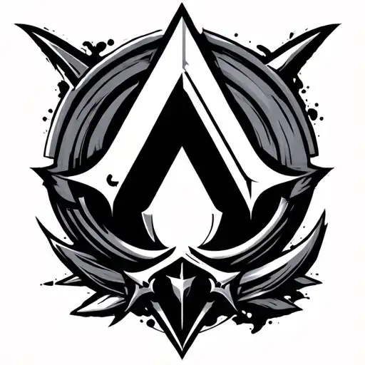 Assasin Creed Symbol And Folding Blade Cutting