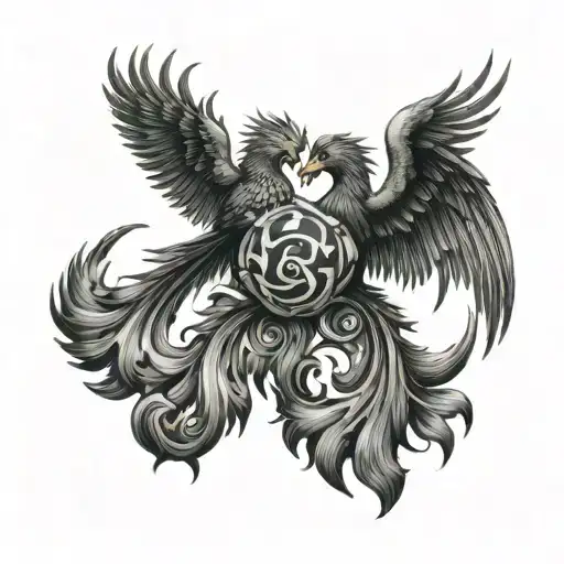 Two Pheonix As Pisces And Scorpio Zodiac Sign Incorporated