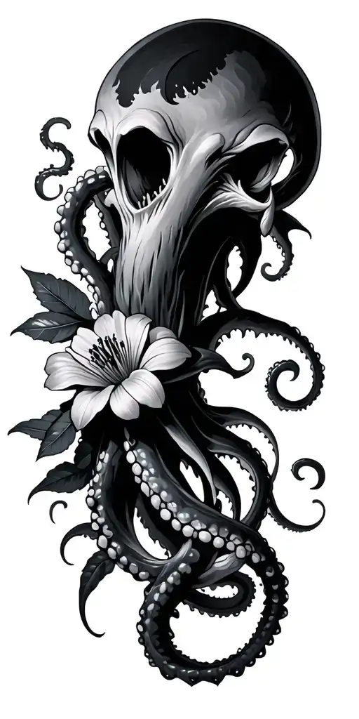 Kraken Blooming Flower Surrounded