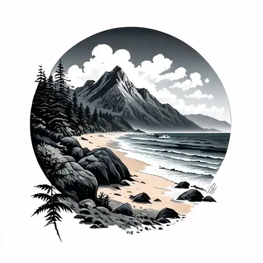 Mountain And Beach