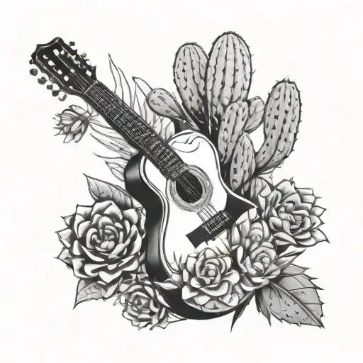 Guitar And Cactus