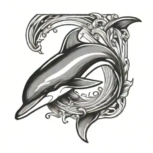 Stamp Tattoo Dolphin