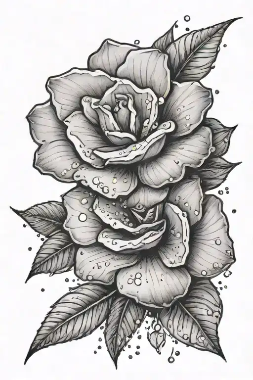 Desert Rose Raindrops Falling