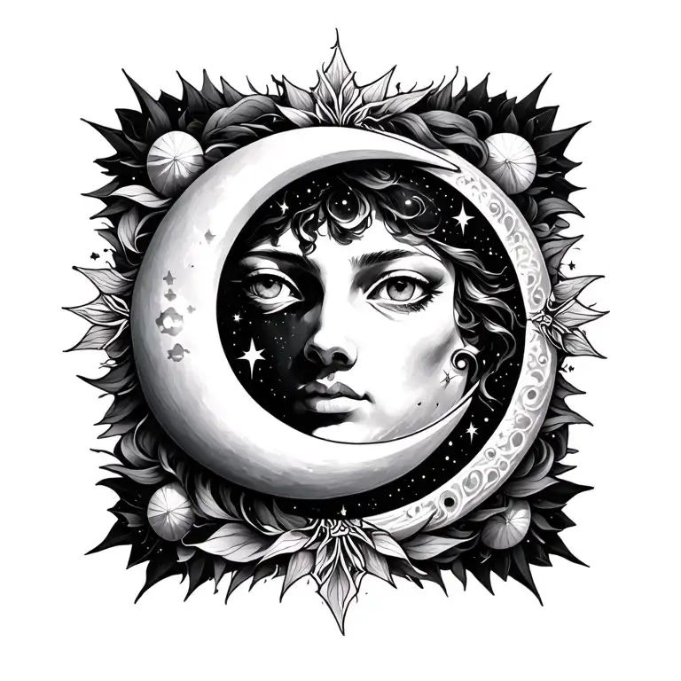 Sun Moon And Stars Surrounding