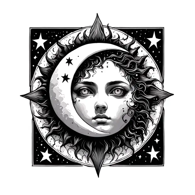 Sun Moon And Stars Without A Face