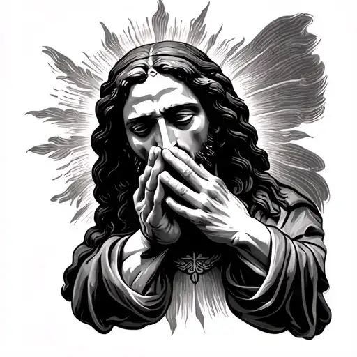 Jesus Praying Hands Holding
