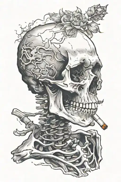 Skull Of A Skeleton With Burning Cigarette Vincent Van Gogh