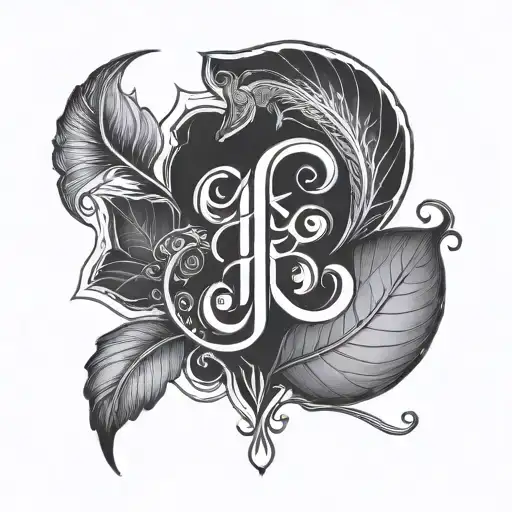 Unalome Symbol And Lettera F