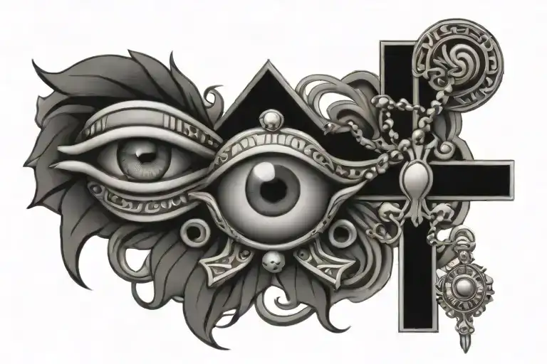 Egyptian Cross And Eye Rosary