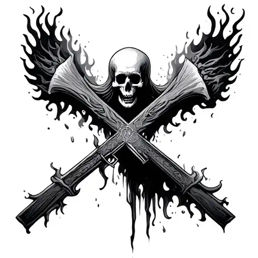 Death Full Body Cross Fire Around