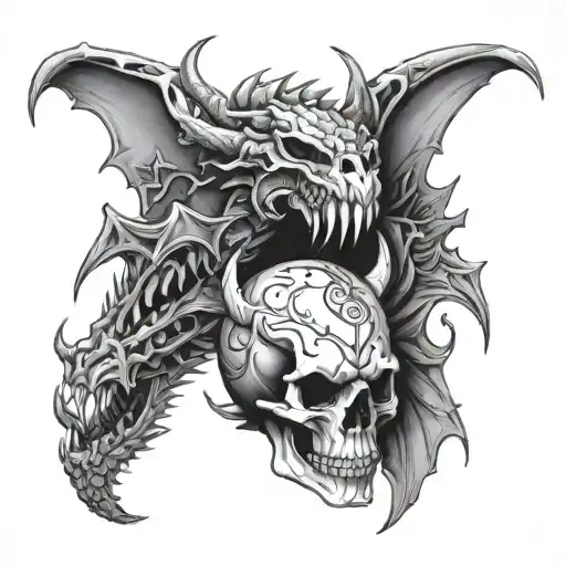 Skull And Dragon