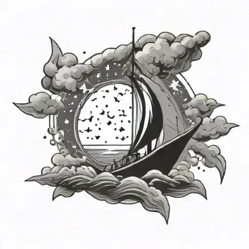 Anker And Star Filled Sky