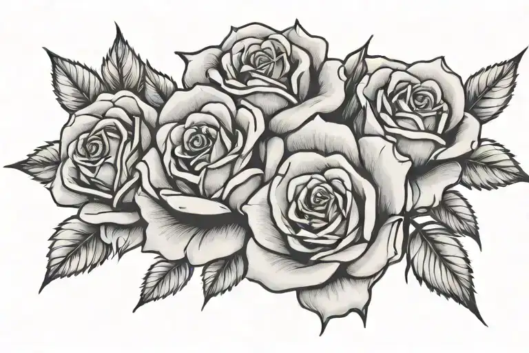 Straight Line Of Roses