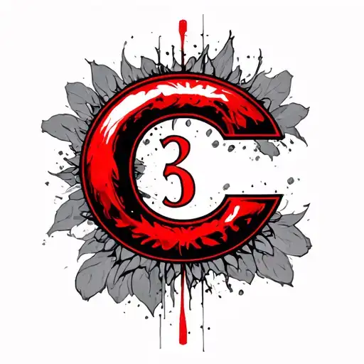C3 With A Red C Only And With The 3 Down In The Middle Of The C In The Color Black