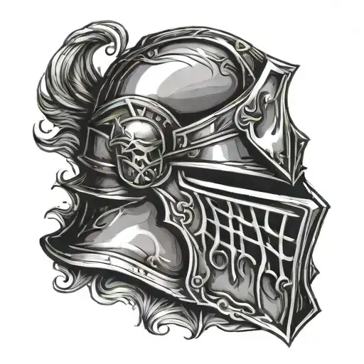 A Knight Helmet But The Face Is A Black Diamond