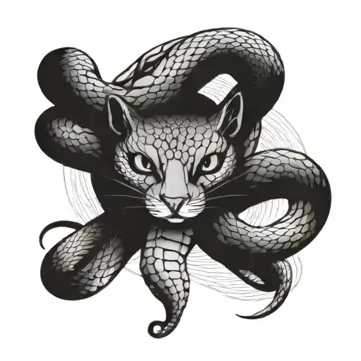 Snake With Graphic Cat